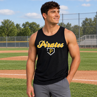 Pirates Baseball Classic PosiCharge Competitor Tank worn by a model in Black