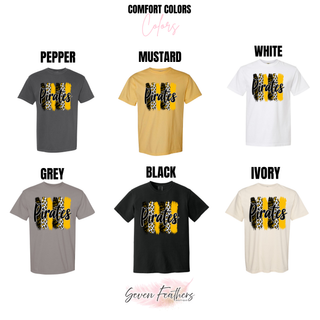 Pirates Baseball Leopard Stripe Top Gildan color chart