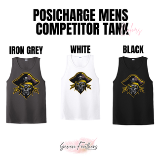 Pirates Baseball Logo PosiCharge Competitor Tank in Iron Grey, White, and Black with Pirates skull logo on the chest