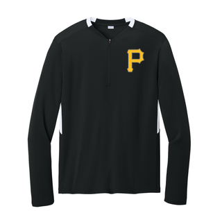 Black Pirates Baseball Pocket P Sport-Tek Club 1/4-Zip Pullover with gold P logo on the left chest