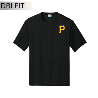 Pirates Baseball Pocket P Dri-Fit Performance Top black shirt with gold P logo on left chest