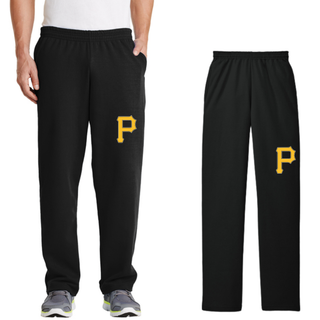 Pirates Baseball Pocket P Sweatpants in black with gold P logo on the leg