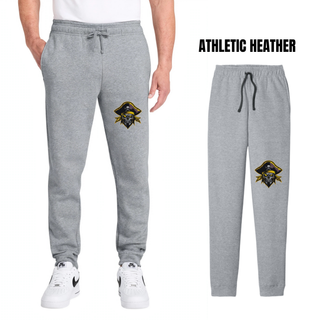 Athletic Heather Pirates Baseball Pocket Pirate joggers with the pirate skull graphic on the lower leg