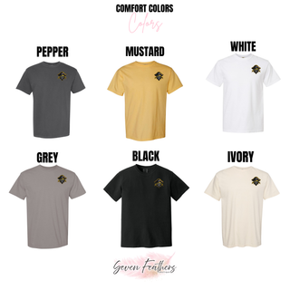 Pirates Baseball Pocket Pirate Top Comfort Colors color options: Pepper, Mustard, White, Grey, Black, Ivory