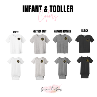 Pirates Baseball Pocket Pirate Top infant and toddler color options: White, Heather Grey, Granite Heather, Black