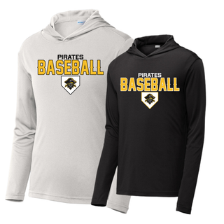 Pirates Baseball Stacked Logo PosiCharge Competitor Hoodie in White and Black