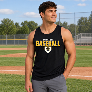 Pirates Baseball Stacked Logo PosiCharge Competitor Tank in Black