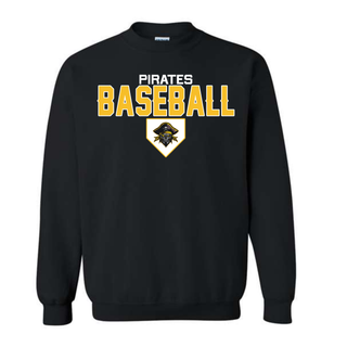 Pirates Baseball Stacked Logo Top - Black Crewneck