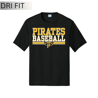 Pirates Baseball Varsity Bar Dri-Fit Performance Top in Black