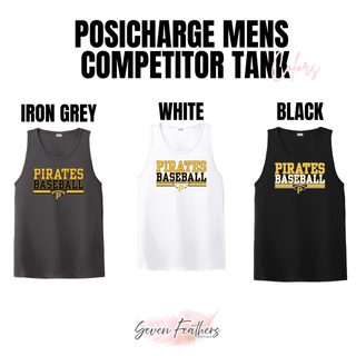 Pirates Baseball Varsity Bar PosiCharge Competitor Tank in Iron Grey, White, and Black