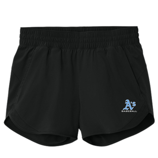 Black Prime Athletics Baseball A's Logo Women's Repeat Swift Short shown in a front flat lay