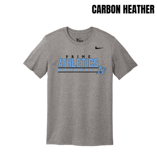Carbon Heather Prime Athletics Baseball Block Logo Men's rLegend Tee with the full-front team design