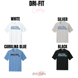Prime Athletics Baseball Block Logo Performance Top color options in white, silver, Carolina Blue and black