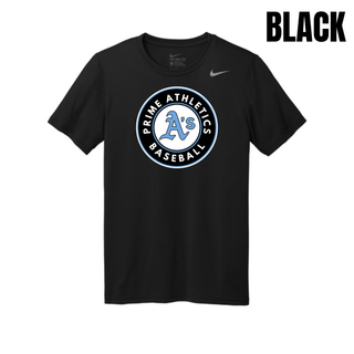 Black Prime Athletics Baseball Circle Logo Men's rLegend Tee with the round team badge centered on the front