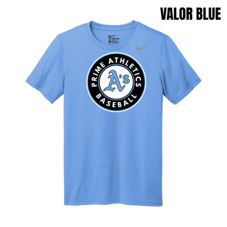 Valor Blue Prime Athletics Baseball Circle Logo Men's rLegend Tee with the round team badge centered on the front