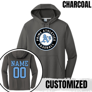 Prime Athletics Baseball Circle Logo Performance Fleece Hoodie, product view 3
