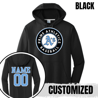 Prime Athletics Baseball Circle Logo Performance Fleece Hoodie, product view 4