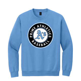 Carolina Blue Prime Athletics Baseball Circle Logo Top (crewneck sweatshirt) with the circle logo centered on the chest
