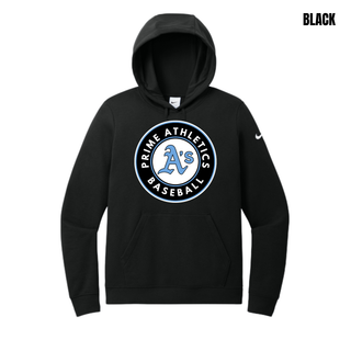 Black Prime Athletics Baseball women’s fleece hoodie with Carolina Blue, black and white circle logo