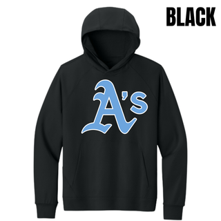Black Prime Athletics Baseball Classic A's Logo Men's Dri-FIT Primary Hoodie with the large light blue A's mark centered on the front