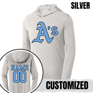Silver Prime Athletics Baseball Classic A's Logo PosiCharge Competitor Hoodie with optional back name and number