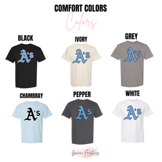 Prime Athletics Baseball Classic A's Logo Top Comfort Colors options