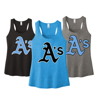 Prime Athletics Baseball Classic A's Logo Women's Racerback Tank color options