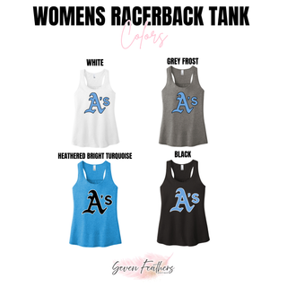 Prime Athletics Baseball Classic A's Logo Women's Racerback Tanks with the large A's mark