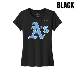 Black Prime Athletics Baseball Classic A's Logo Women's rLegend Tee with a large centered A's mark