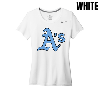 White Prime Athletics Baseball Classic A's Logo Women's rLegend Tee with a large centered A's mark