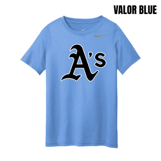 Valor Blue Prime Athletics Baseball Classic A's Logo Youth rLegend Tee with the large A's mark