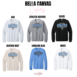 Prime Athletics Baseball Classic Logo Bella Canvas top color options