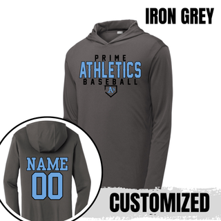 Black Prime Athletics Baseball Classic Logo PosiCharge Competitor Hoodie, front and back