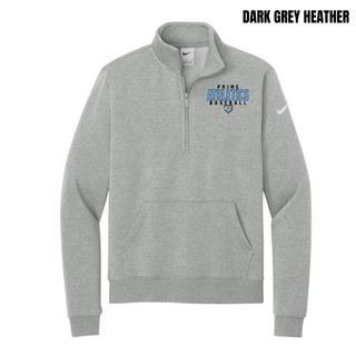 Prime Athletics Baseball Classic Logo Women's Fleece Half-Zip in Dark Grey Heather