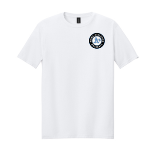 White Prime Athletics Baseball Pocket Circle Logo Top with a pocket-size left-chest design