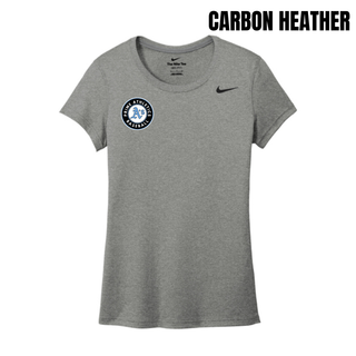 Carbon Heather Prime Athletics Baseball Pocket Circle Logo Women's rLegend Tee with a left-chest design