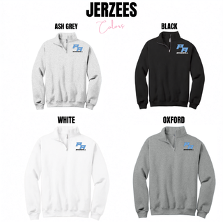 Prime Athletics Baseball Stacked PA Logo Fleece Quarter-Zip color options: Ash Grey, Black, White, and Oxford, each with the PA Baseball lettermark on the left chest