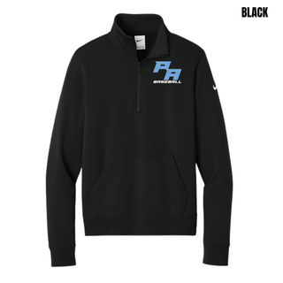 Black Prime Athletics Baseball Stacked PA Logo Women's Fleece Half-Zip with the logo on the left chest