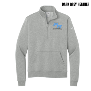 Dark Grey Heather Prime Athletics Baseball Stacked PA Logo Women's Fleece Half-Zip with the logo on the left chest