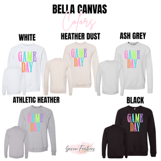 Rally Bright Volleyball Top crewneck sweatshirt color options for kids and adults
