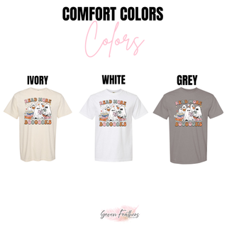 Read more books ghost top graphic tee color options including ivory white and grey
