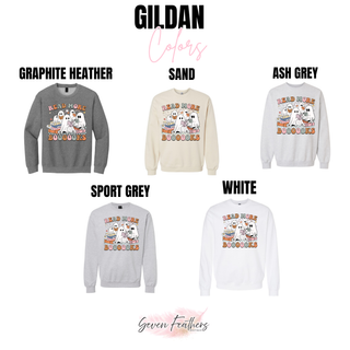 Read more books ghost top crewneck sweatshirt color options including graphite heather sand ash grey sport grey and white