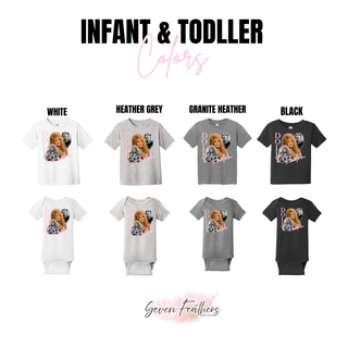 Infant and toddler color options for retro country icon photo collage top