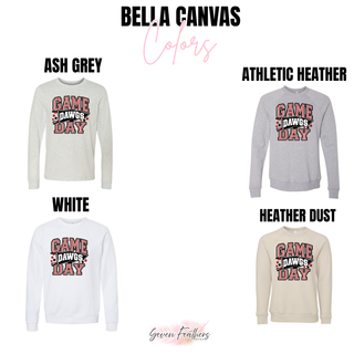 Rossville Bulldawgs Game Day Pennant Top Bella Canvas color options: Ash Grey, Athletic Heather, White, and Heather Dust
