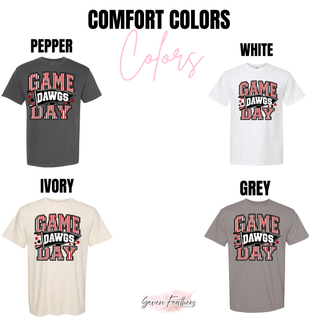 Rossville Bulldawgs Game Day Pennant Top Comfort Colors color options: Pepper, White, Ivory, and Grey