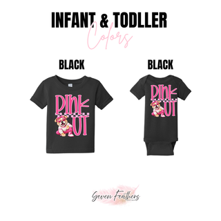 Rossville Bulldawgs Pink Out Mascot Top infant and toddler in black
