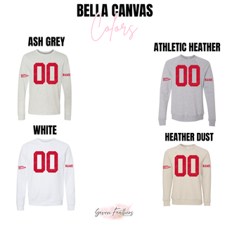 Rossville Dawgs custom number jersey top Bella Canvas color options in Ash Grey, Athletic Heather, White, and Heather Dust