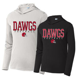 Rossville Dawgs Football Game Time PosiCharge Competitor Pullover Hoodie in silver and black with Dawgs Football design
