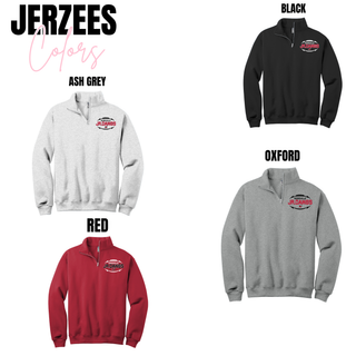 Rossville Jr. Dawgs Football Sideline design on Jerzees Quarter-Zip Pullovers in Ash Grey, Black, Oxford, and Red