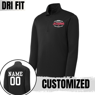 Black Dri-Fit performance quarter zip with ROSSVILLE JR. DAWGS design on left chest and customized name and number option on back